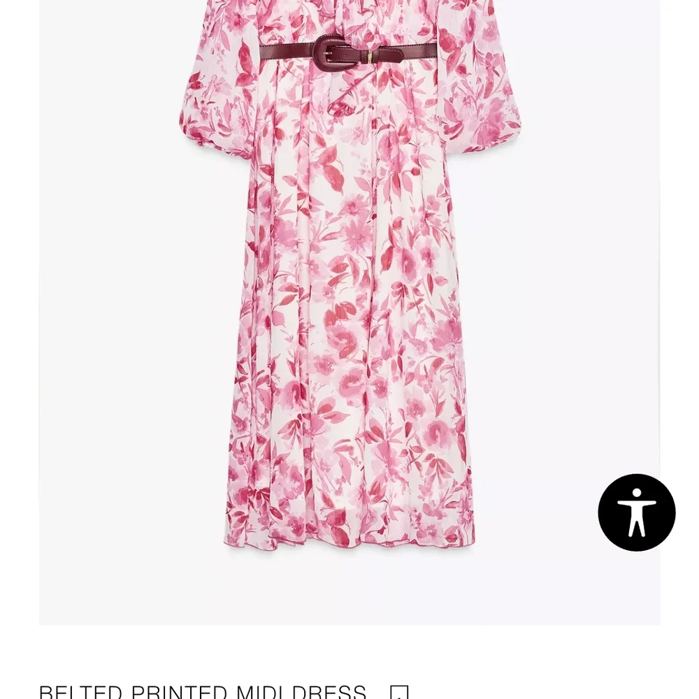 Zara Pink Floral Midi Dress - Picture 5 of 12